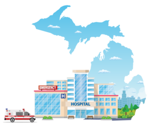Michigan-map-hospitals